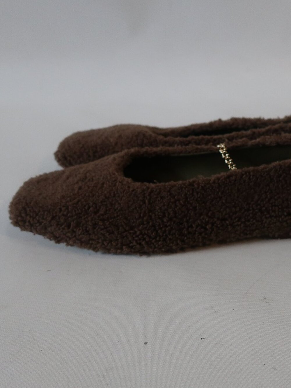 Women Maria Luca Chocolate Square Toe Teddy Eco Fur Augusta Ballet Flats 37 US/6 - Picture 7 of 16